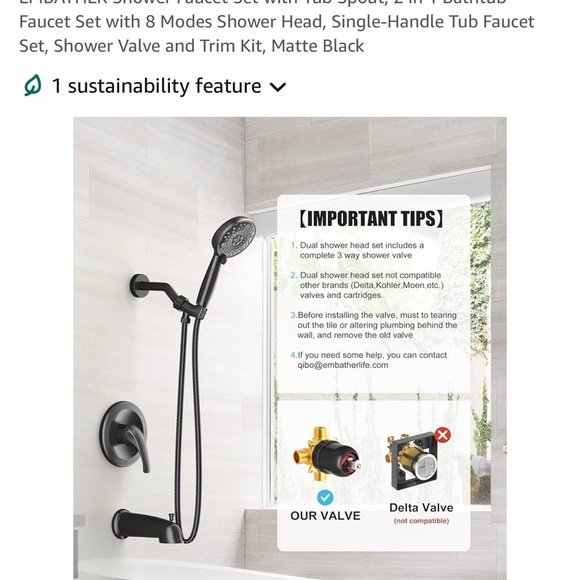 Elegant Oil Rubbed Bronze Shower Faucet Set with Multi-Function Head - Picture 2 of 13
